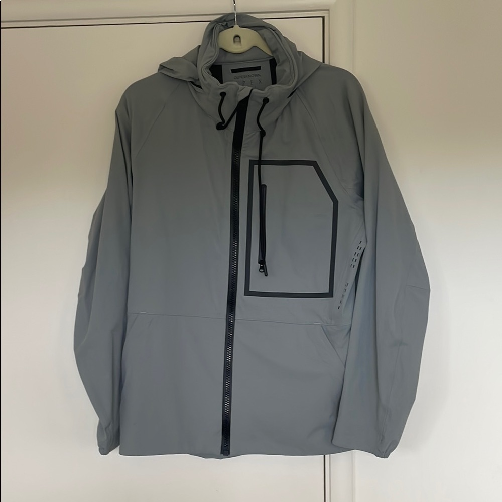 Outerknown Apex series grey water repellent soft shell technical jacket men’s S